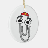 Clippy de Rebel Keramisch Ornament (Rechts)