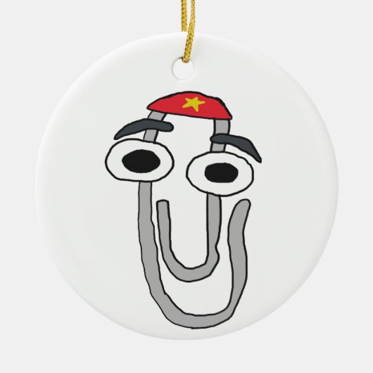 Clippy de Rebel Keramisch Ornament (Voorkant)