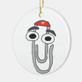 Clippy de Rebel Keramisch Ornament (Links)