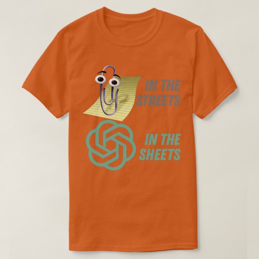 Clippy in de lakens Chat GPT in de straten T-shirt (Design voorkant)