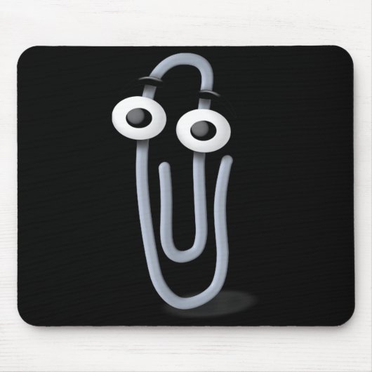 Clippy Paper Clip Funny Meme Page Note  Muismat (Voorkant)