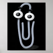 Clippy Paper Clip Funny Meme Page Note  Poster (Voorkant)