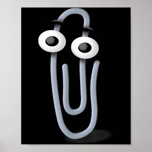 Clippy Paper Clip Funny Meme Page Note Poster (Voorkant)