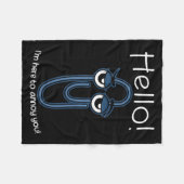 Clippy Paper Clip Funny Meme Page Note Sarcastic  Fleece Deken (Voorkant (Horizontaal))