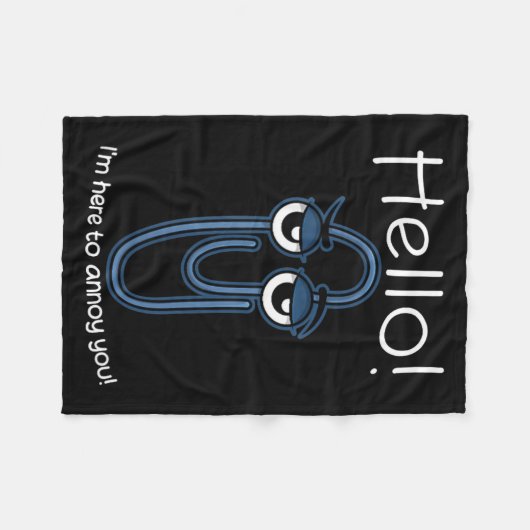 Clippy Paper Clip Funny Meme Page Note Sarcastic  Fleece Deken (Voorkant (Horizontaal))