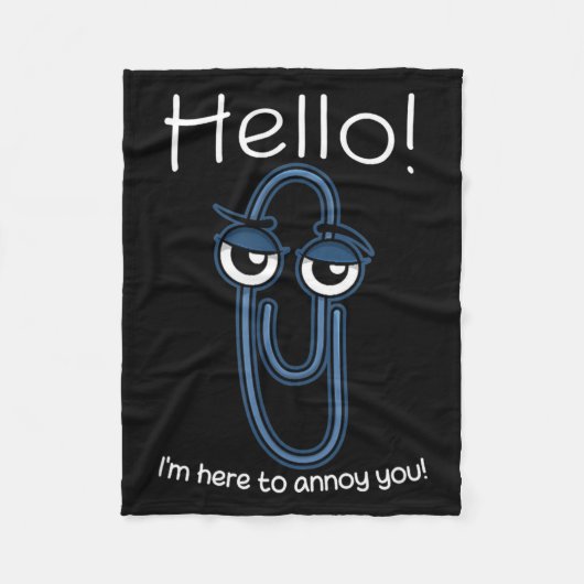 Clippy Paper Clip Funny Meme Page Note Sarcastic  Fleece Deken (Voorkant)