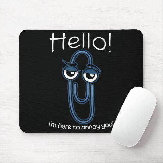 Clippy Paper Clip Funny Meme Page Note Sarcastic  Muismat (Met muis)