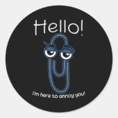 Clippy Paper Clip Funny Meme Page Note Sarcastic  Ronde Sticker (Voorkant)