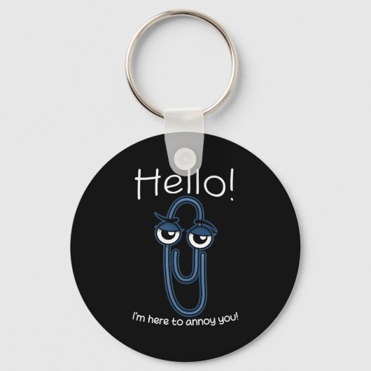 Clippy Paper Clip Funny Meme Page Note Sarcastic  Sleutelhanger (Voorkant)