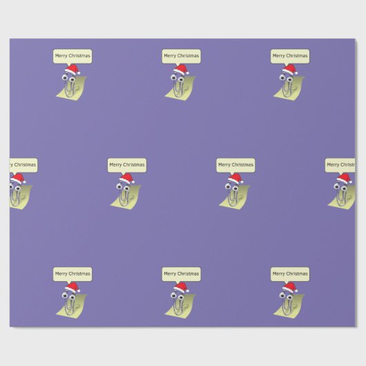 Clippy wenst je een prettige kerstdag toe cadeaupapier (Vlak)