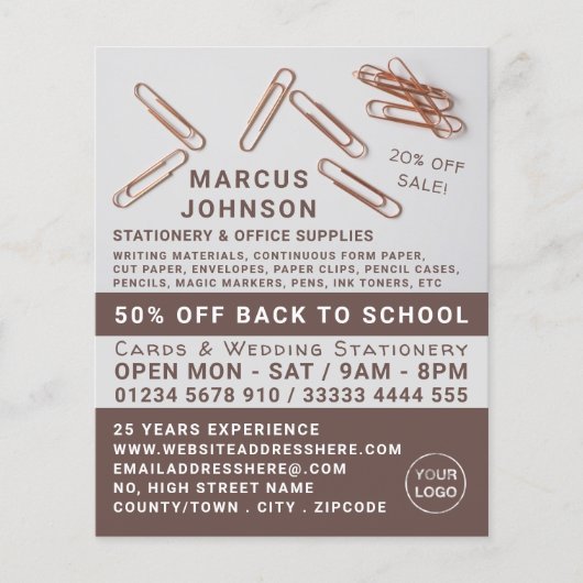 Clips, benodigdheden voor kantoorbenodigdheden, St Flyer (Voorkant)