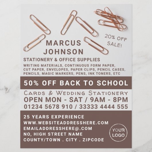 Clips, benodigdheden voor kantoorbenodigdheden, St Flyer (Voorkant)