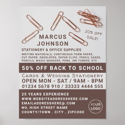 Clips, benodigdheden voor kantoorbenodigdheden, St Poster (Voorkant)