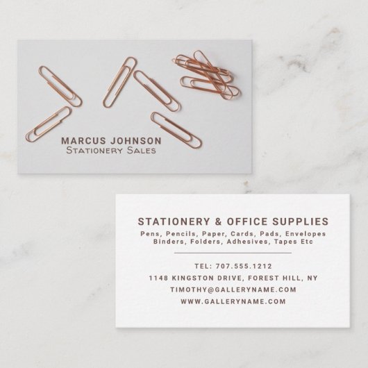 Clips, benodigdheden voor kantoorbenodigdheden, St Visitekaartje (Voorkant / Achterkant)