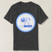 CliptoMANIAC Blue op zwart T-shirt (Design voorkant)