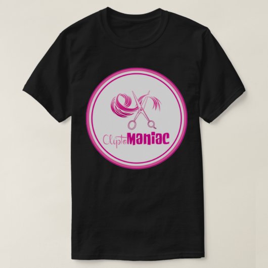 CliptoMANIAC Roze op Wit T-shirt (Design voorkant)