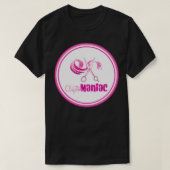 CliptoMANIAC roze op zwart T-shirt (Design voorkant)