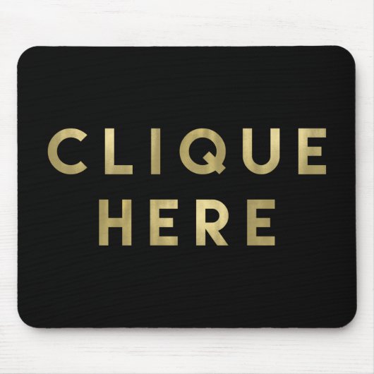 Clique here Black en Faux Gold Muismat (Voorkant)