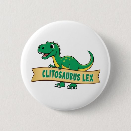 Clitosaurus Lex-badge Ronde Button 5,7 Cm (Voorkant)
