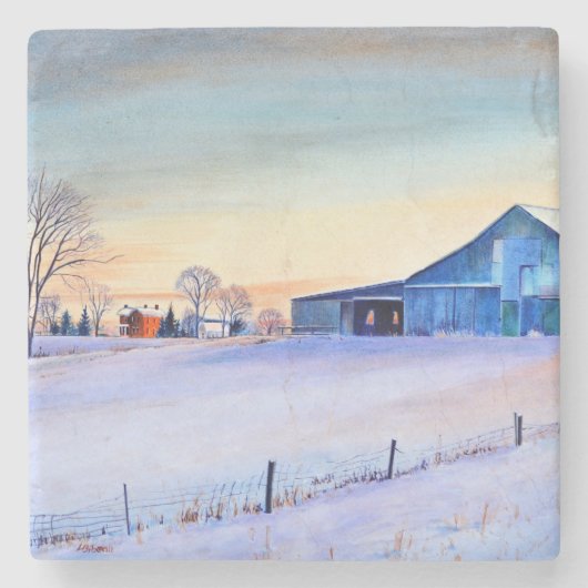 Clity Creek Boerderij Stenen Onderzetter (Voorkant)