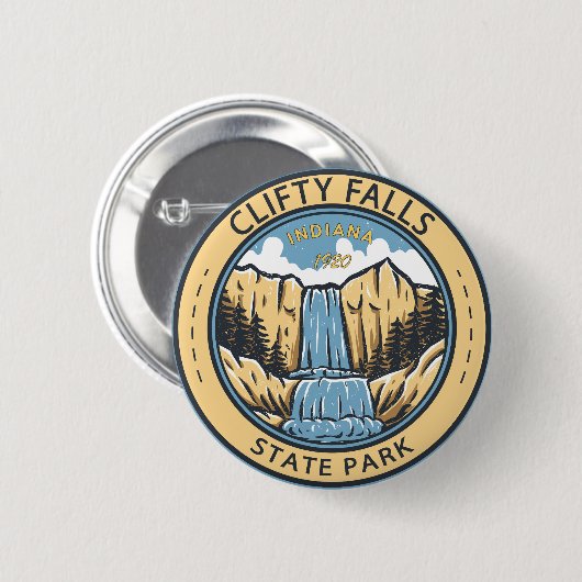 Clity Herfsten State Park Indiana Badge Ronde Button 5,7 Cm (Voorkant /achterkant)