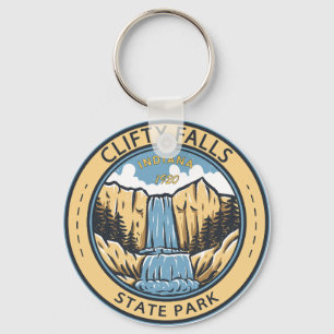Clity Herfsten State Park Indiana Badge Sleutelhanger