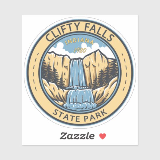 Clity Herfsten State Park Indiana Badge Sticker (Vel)