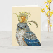 Clive de bluebird chick Gevouwen Wenskaart Kaart (Gele Bloem)