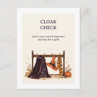 Cloak Check Halloween Jas en Tas Station Kaart