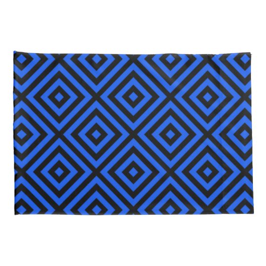 Clobalt Blue Diamond Pattern Kussen Hoesje Kussensloop (Achterkant-Rechts)