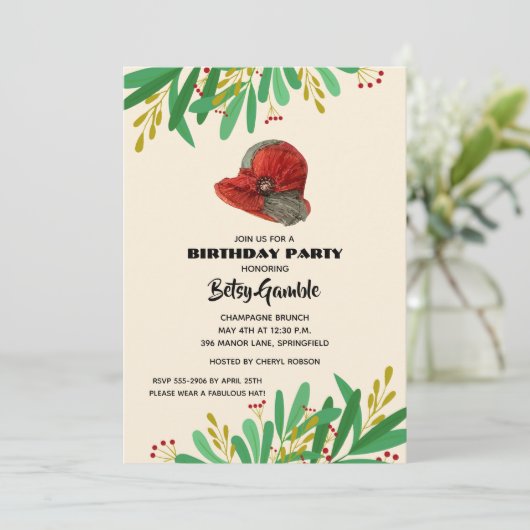  Cloche Derby Birthday Party (Staand voorkant)