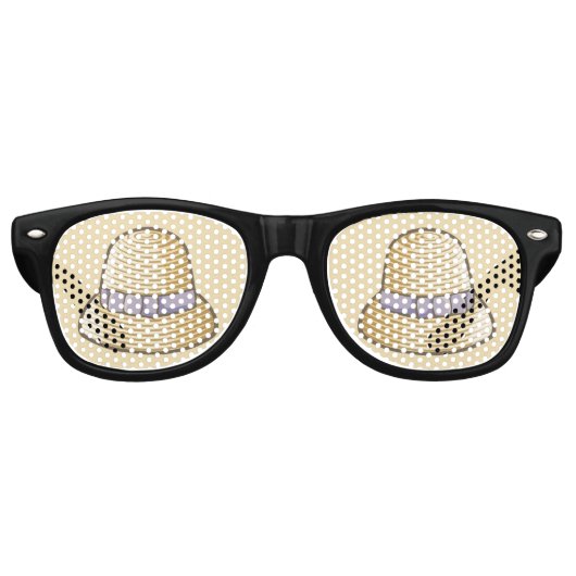 Cloche Pet Beige Retro Zonnebril (Voorkant)