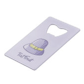 Cloche Pet Lila Creditkaart Flessenopener (Voorkant Gekanteld)