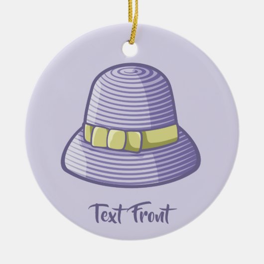 Cloche Pet Lila Keramisch Ornament (Voorkant)