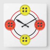 Clock - 3D Buttons Vierkante Klok (Voorkant)