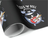 Clock and Roll Funny Rock Pun Dark BG Cadeaupapier (Rol Hoek)