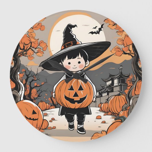 Clock Boy Halloween thema Grote Klok (Voorkant)