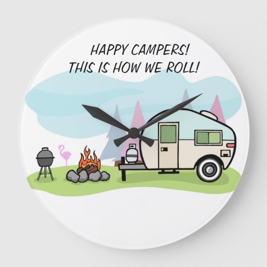 CLOCK CAMPERS CAMPGROUND DECORATION GROTE KLOK (Voorkant)