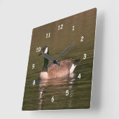 Clock - Canadian Goose Vierkante Klok (Hoek)
