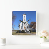 Clock Church God Landschap White Time Land City Vierkante Klok (Huis)