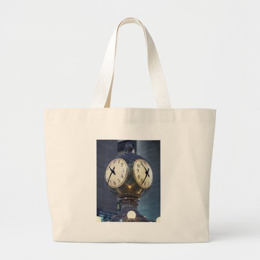 Clock Concursus Grand Central Station New York Grote Tote Bag (Voorkant)