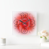 Clock dial 15 - numbers and dashes vierkante klok (Huis)