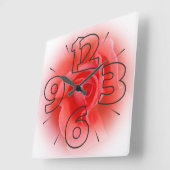 Clock dial 15 - numbers and dashes vierkante klok (Hoek)