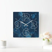 Clock dial 15 - numbers and dashes vierkante klok (Huis)