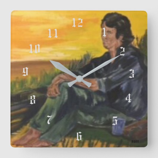 Clock Early Morning/Sarr Vierkante Klok (Voorkant)