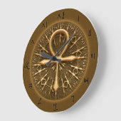 CLOCK - EGYPTIAN ANKH GOLDEN ORNAMENT GROTE KLOK (Hoek)