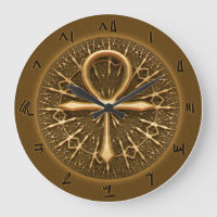 CLOCK - EGYPTIAN ANKH GOLDEN ORNAMENT