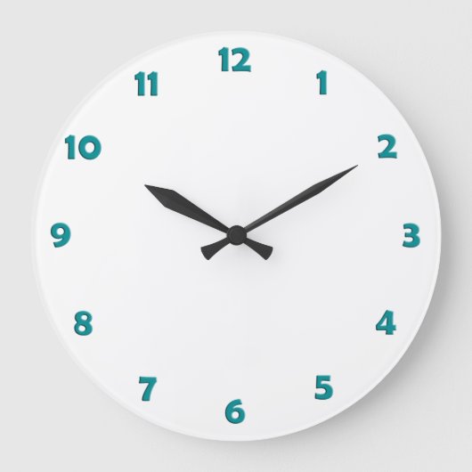 Clock Face Numbers - oceaangroen Grote Klok (Voorkant)