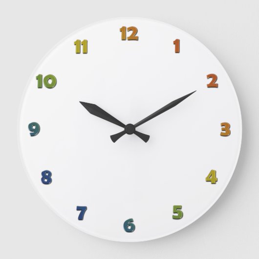 Clock Face Numbers - Raimbow metalic Grote Klok (Voorkant)