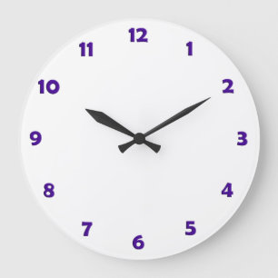 Clock Face Numbers - violet Grote Klok